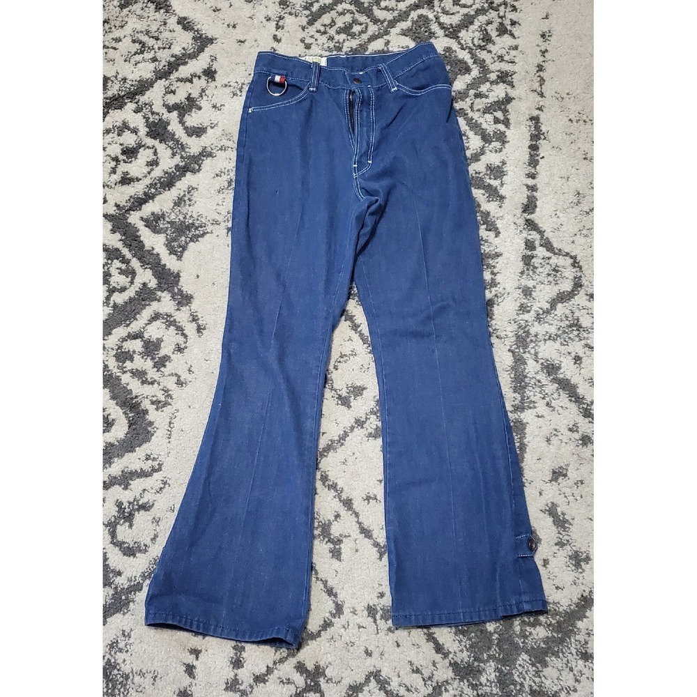 Vintage 1970s MANN denim Bell Bottoms Retro Blue Jeans 27X27